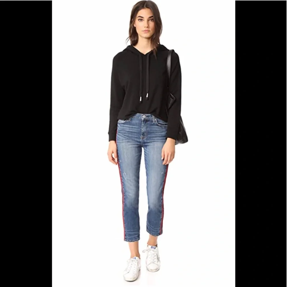 Hudson Zoey High Rise Red Tuxedo stripes Jeans 27 - Picture 13 of 16